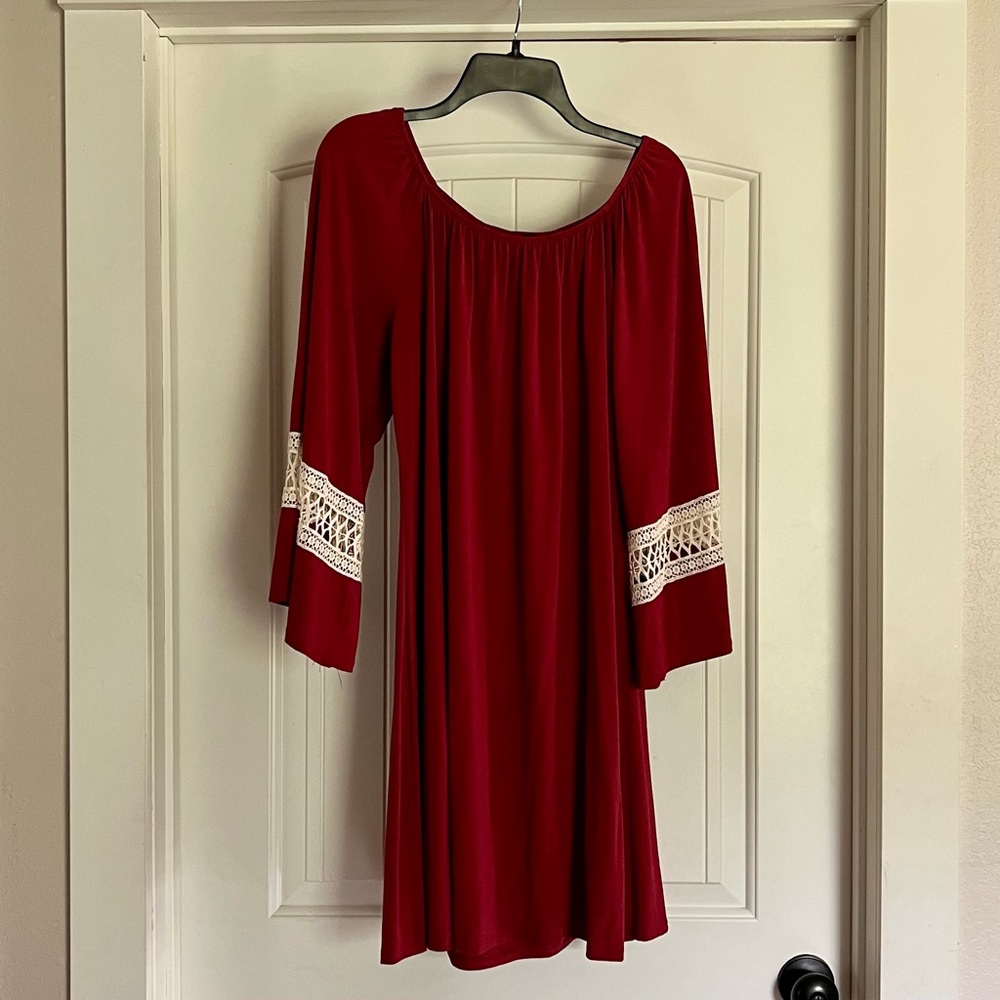 Dress with Lace Sleeve Detail - Size Large